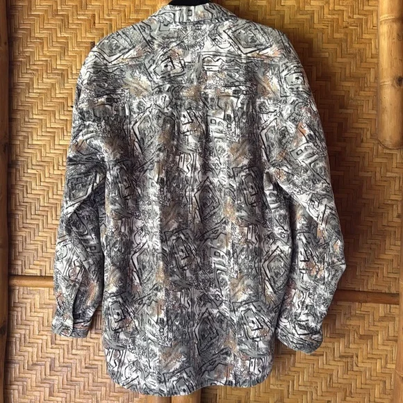 Vintage 90s Basic elements long sleeve abstract art button down shirt - Picture 6 of 10